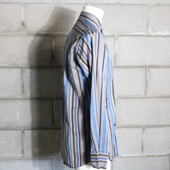 ETRO Milano SZ S 100% Cotton Striped LS Men's Button Up Dress Shirt - Picture 4 of 8